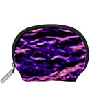 Purple  Waves Abstract Series No1 Accessory Pouch (Small)