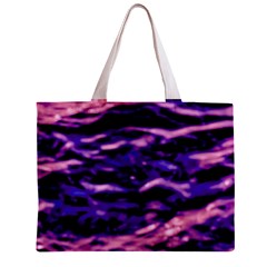 Purple  Waves Abstract Series No1 Zipper Mini Tote Bag from ArtsNow.com Front