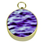 Purple  Waves Abstract Series No3 Gold Compasses