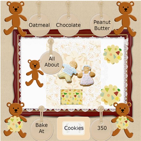 All About CookiesScrapBook Page 8  x 8  from ArtsNow.com 8 x8  Scrapbook Page - 1