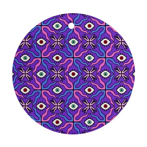 Abstract Illustration With Eyes Ornament (Round) from ArtsNow.com Front