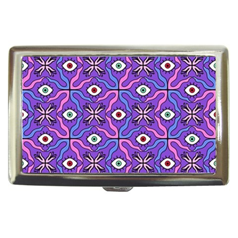 Abstract Illustration With Eyes Cigarette Money Case from ArtsNow.com Front