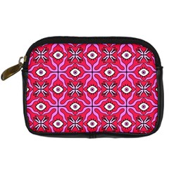 Abstract Illustration With Eyes Digital Camera Leather Case from ArtsNow.com Front