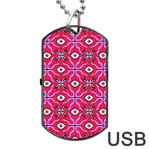 Abstract Illustration With Eyes Dog Tag USB Flash (One Side) from ArtsNow.com Front