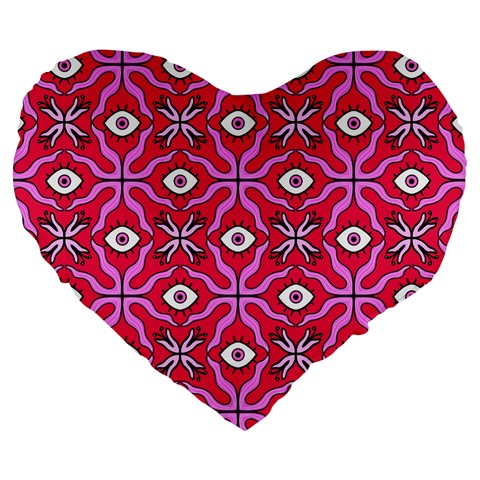 Abstract Illustration With Eyes Large 19  Premium Heart Shape Cushions from ArtsNow.com Front