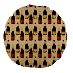 Champagne For The Holiday Large 18  Premium Flano Round Cushions from ArtsNow.com Front