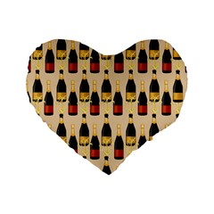 Champagne For The Holiday Standard 16  Premium Flano Heart Shape Cushions from ArtsNow.com Front