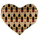 Champagne For The Holiday Large 19  Premium Flano Heart Shape Cushions