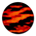 Red  Waves Abstract Series No13 Round Mousepads