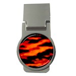 Red  Waves Abstract Series No13 Money Clips (Round) 