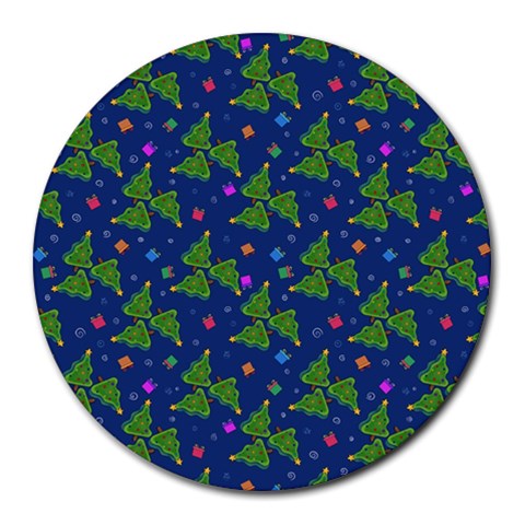 Christmas Trees Round Mousepads from ArtsNow.com Front