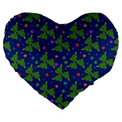 Christmas Trees Large 19  Premium Heart Shape Cushions from ArtsNow.com Front