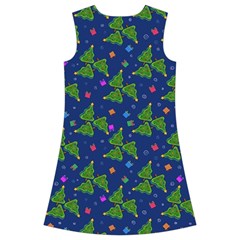 Christmas Trees Kids  Short Sleeve Velvet Dress from ArtsNow.com Back