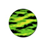 Green  Waves Abstract Series No12 Rubber Round Coaster (4 pack)