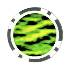 Green  Waves Abstract Series No12 Poker Chip Card Guard from ArtsNow.com Front