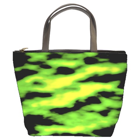 Green  Waves Abstract Series No12 Bucket Bag from ArtsNow.com Front