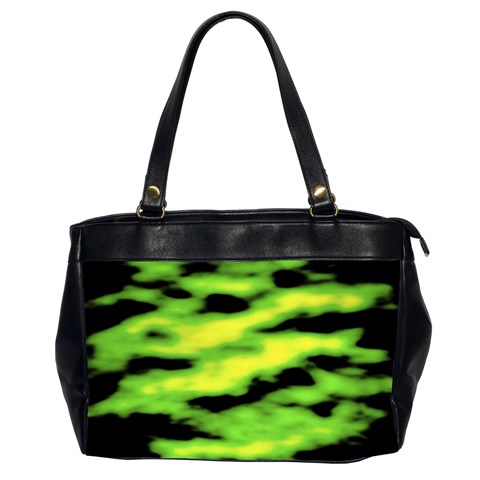 Green  Waves Abstract Series No12 Oversize Office Handbag (2 Sides) from ArtsNow.com Front