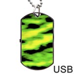 Green  Waves Abstract Series No12 Dog Tag USB Flash (Two Sides)