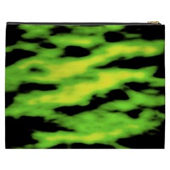 Green  Waves Abstract Series No12 Cosmetic Bag (XXXL) from ArtsNow.com Back