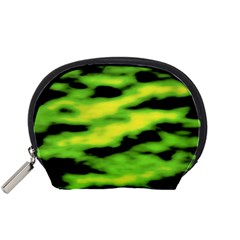 Green  Waves Abstract Series No12 Accessory Pouch (Small) from ArtsNow.com Front