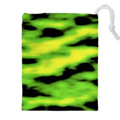 Green  Waves Abstract Series No12 Drawstring Pouch (4XL) from ArtsNow.com Front