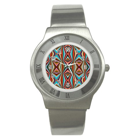 Digital Illusion Stainless Steel Watch from ArtsNow.com Front