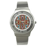 Digital Illusion Stainless Steel Watch