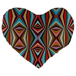 Digital Illusion Large 19  Premium Flano Heart Shape Cushions