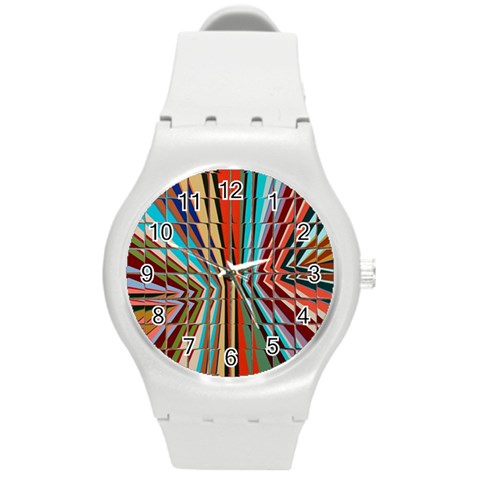 Digital Illusion Round Plastic Sport Watch (M) from ArtsNow.com Front