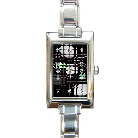 Digital Illusion Rectangle Italian Charm Watch from ArtsNow.com Front
