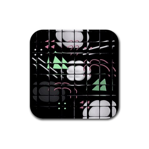 Digital Illusion Rubber Square Coaster (4 pack) from ArtsNow.com Front