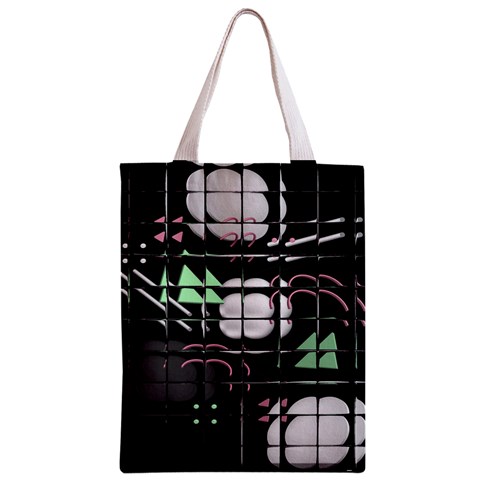 Digital Illusion Zipper Classic Tote Bag from ArtsNow.com Front
