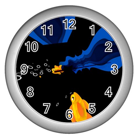 Digital Illusion Wall Clock (Silver) from ArtsNow.com Front