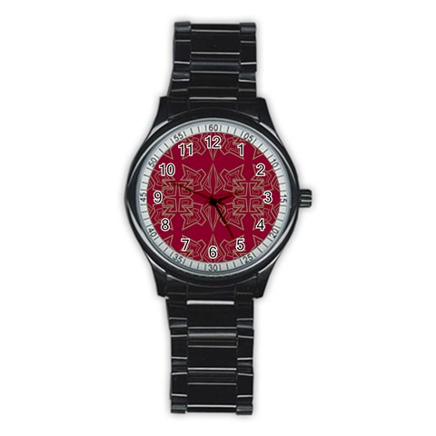 Abstract pattern geometric backgrounds   Stainless Steel Round Watch from ArtsNow.com Front