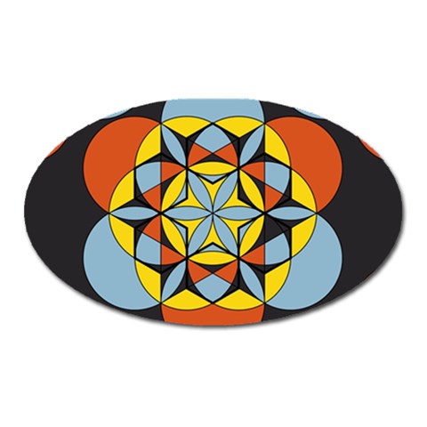 Abstract pattern geometric backgrounds   Oval Magnet from ArtsNow.com Front