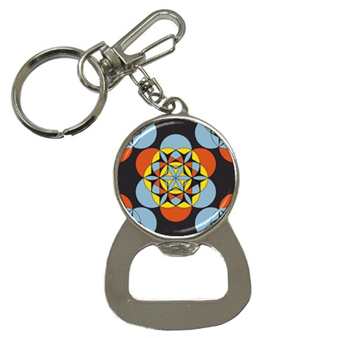 Abstract pattern geometric backgrounds   Bottle Opener Key Chain from ArtsNow.com Front