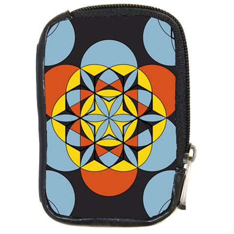 Abstract pattern geometric backgrounds   Compact Camera Leather Case from ArtsNow.com Front