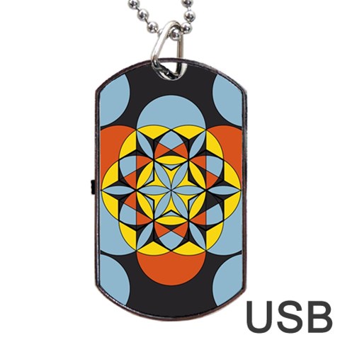 Abstract pattern geometric backgrounds   Dog Tag USB Flash (One Side) from ArtsNow.com Front