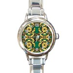 Abstract pattern geometric backgrounds   Round Italian Charm Watch