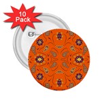 Floral pattern paisley style  2.25  Buttons (10 pack) 