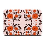 Floral folk damask pattern  Small Doormat 