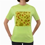 Folk flowers print Floral pattern Ethnic art Women s Green T-Shirt