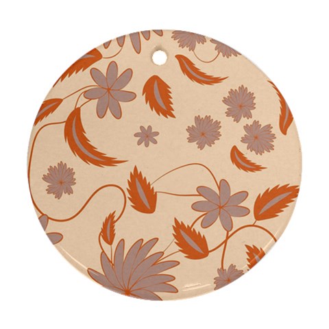 Folk flowers print Floral pattern Ethnic art Round Ornament (Two Sides) from ArtsNow.com Front