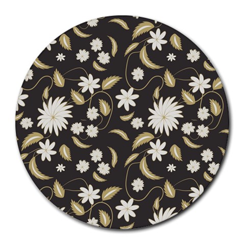 Folk flowers print Floral pattern Ethnic art Round Mousepads from ArtsNow.com Front