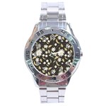 Folk flowers print Floral pattern Ethnic art Stainless Steel Analogue Watch