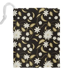 Folk flowers print Floral pattern Ethnic art Drawstring Pouch (5XL) from ArtsNow.com Back