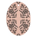 Floral folk damask pattern  Oval Ornament (Two Sides)