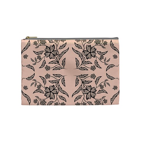 Floral folk damask pattern  Cosmetic Bag (Medium) from ArtsNow.com Front