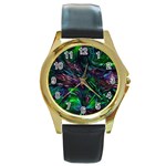 Mara Round Gold Metal Watch