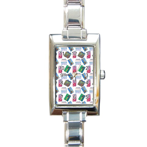 New Year Gifts Rectangle Italian Charm Watch from ArtsNow.com Front